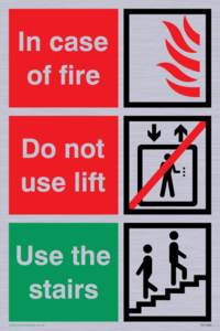 In case of fire/use stairs
